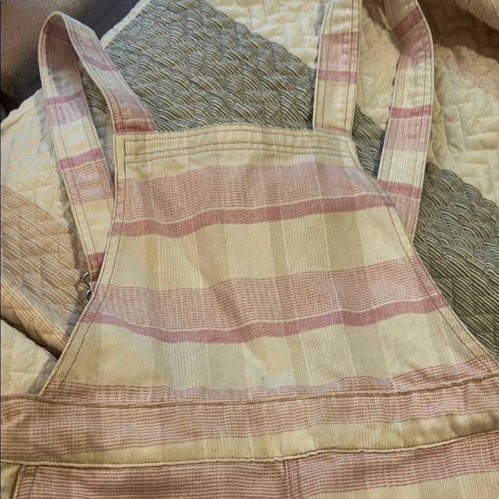 Urban Outfitters Pink and Cream Striped Jumpsuit